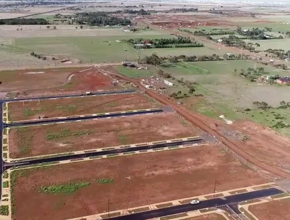 Aerial view of construction site captured for time-lapse video production
